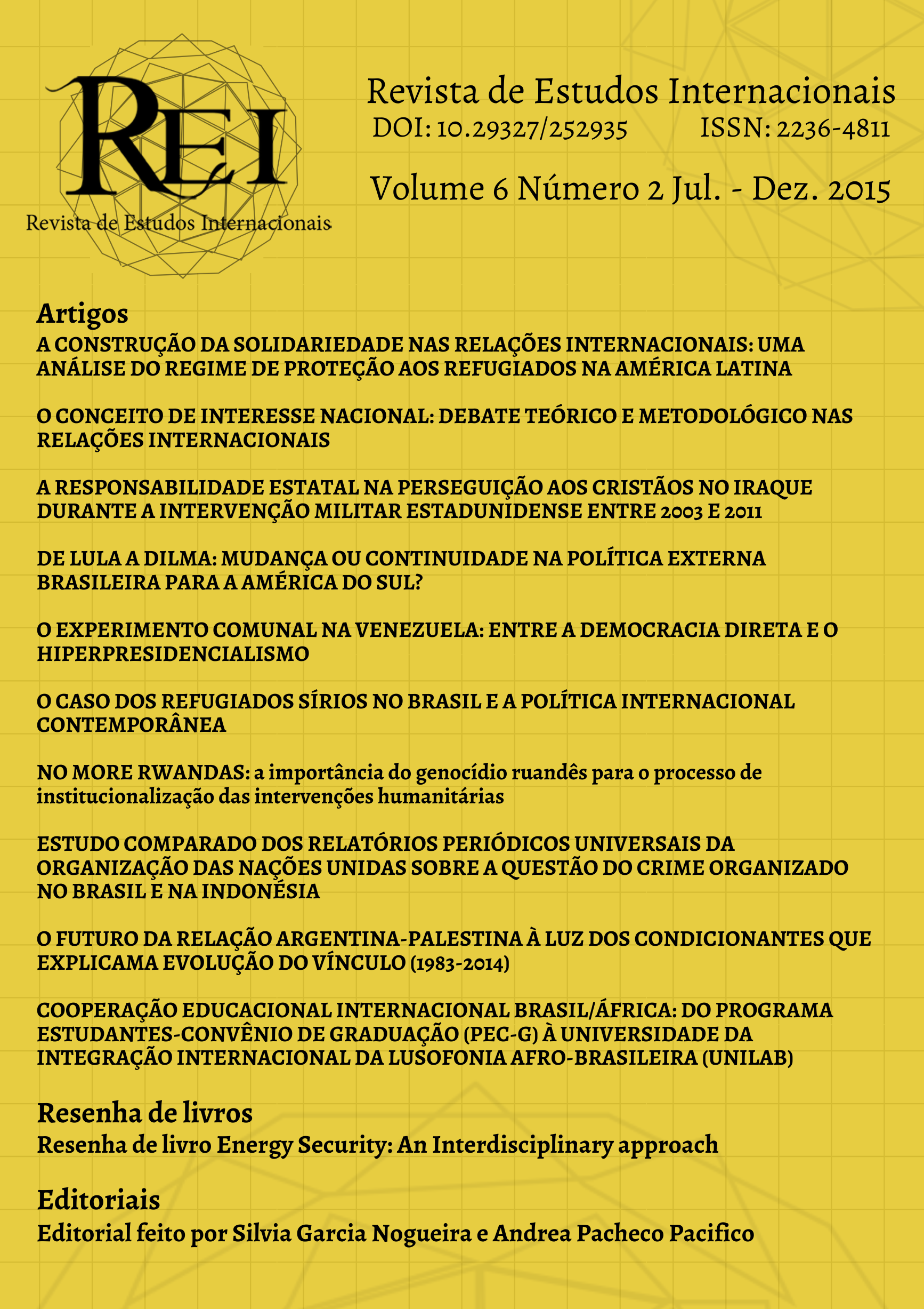 					Visualizar v. 6 n. 2 (2015): Jul. - Dez. 2015
				