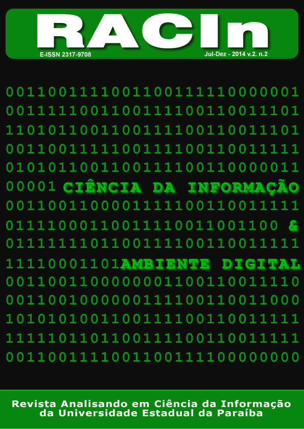 Texto com bits em sequencia de numerais zero e um e, em destaque, os termos "Ciência da Informação & Ambiente digital"